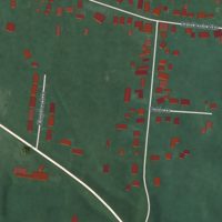 Second close-up of the map of Lawrenceville, Ohio print showing more streets and buildings