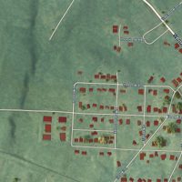 Second close-up of the map of Lawrenceville, Virginia print showing more streets and buildings