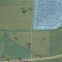 Second close-up of the map of Lawtell, Louisiana print showing more streets and buildings
