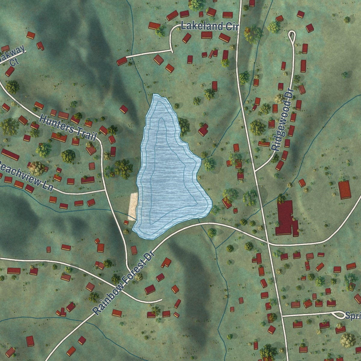 Second close-up of the map of Laymantown, Virginia print showing more streets and buildings