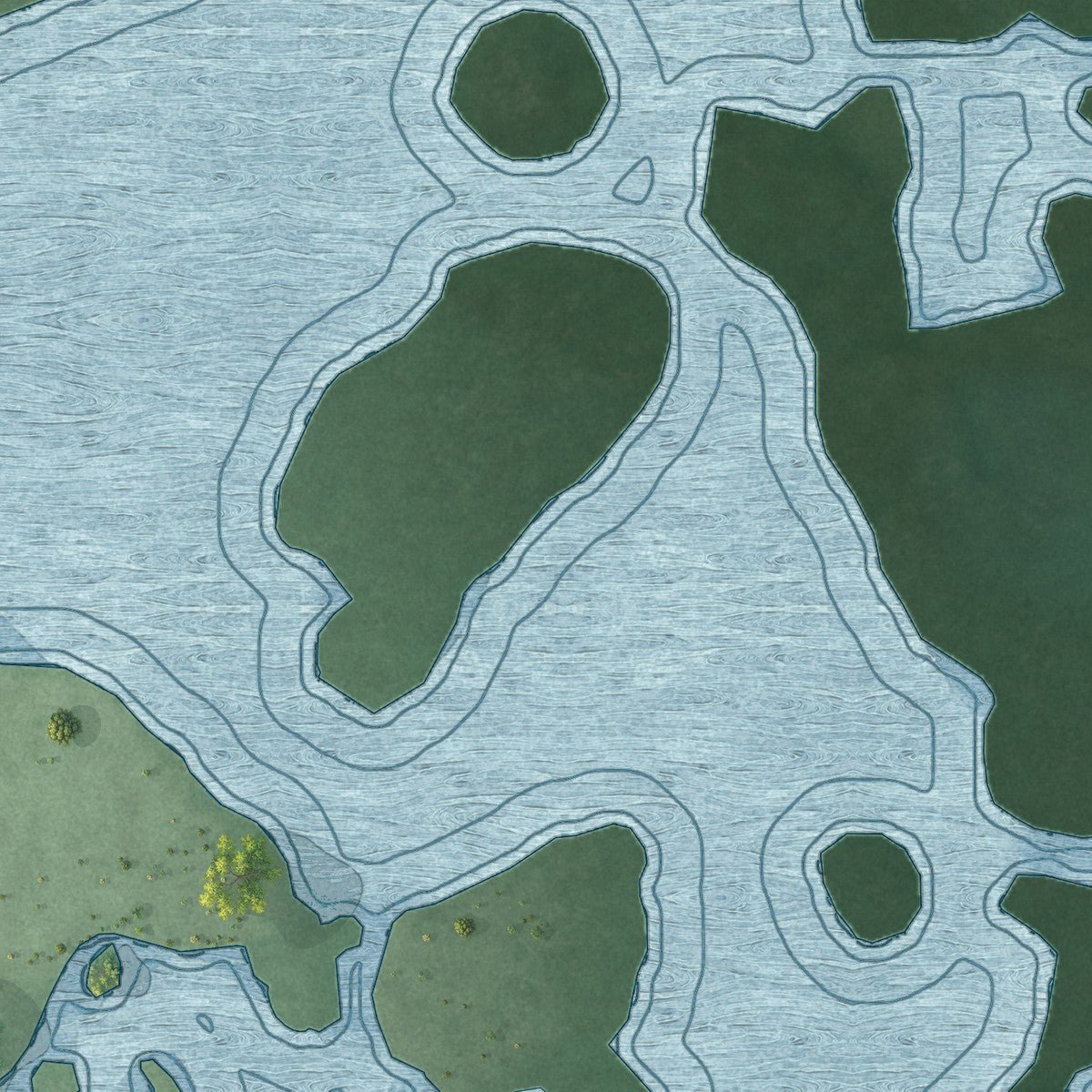 Second close-up of the map of Layton, Florida print showing more streets and buildings