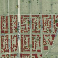 Second close-up of the map of Layton Park, Wisconsin print showing more streets and buildings