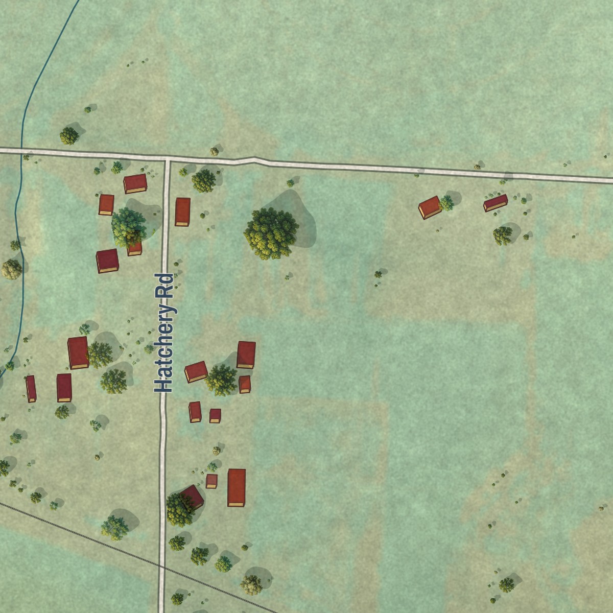 Second close-up of the map of Lazear, Colorado print showing more streets and buildings