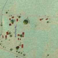 Second close-up of the map of Lazear, Colorado print showing more streets and buildings