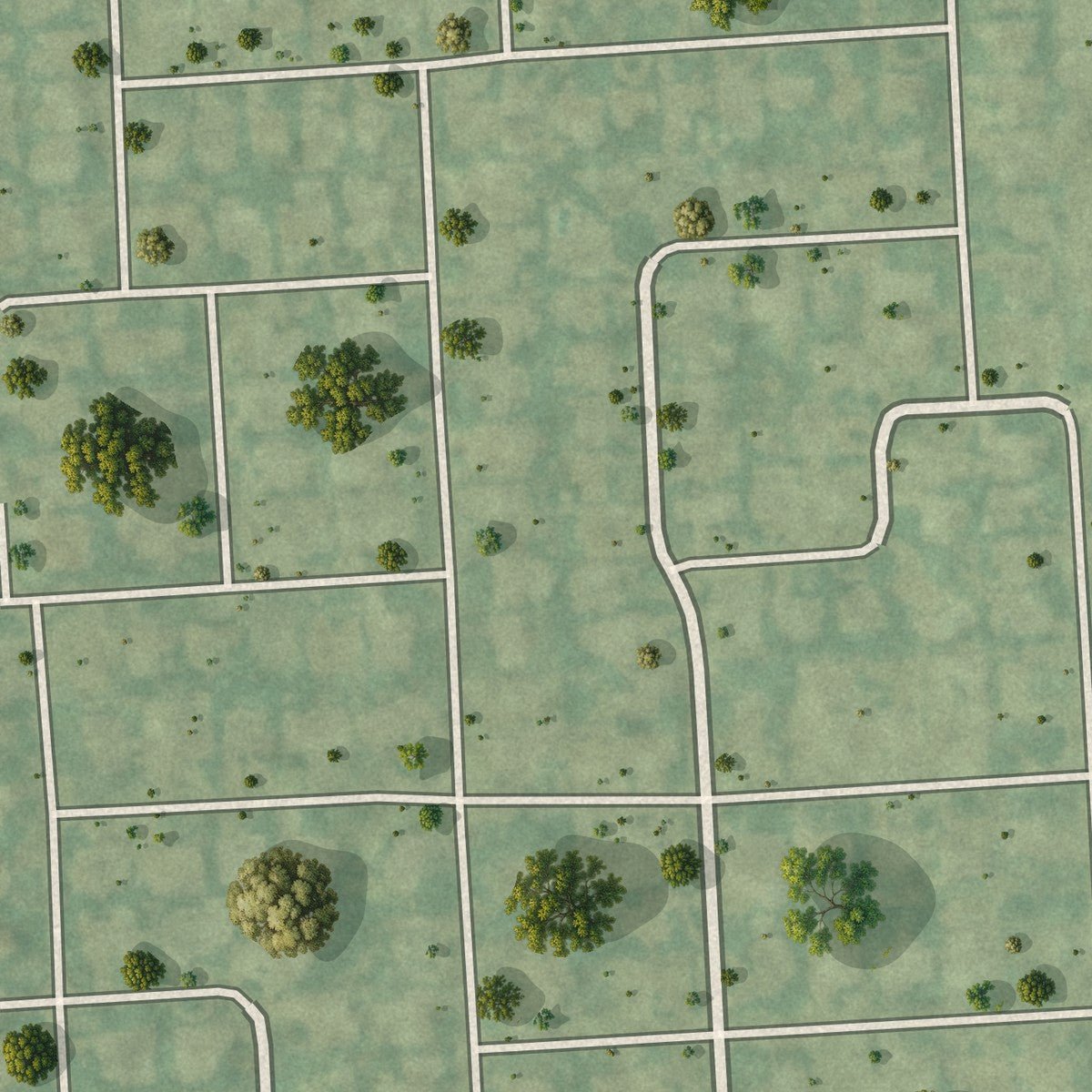 Second close-up of the map of Lazy Lake, Florida print showing more streets and buildings