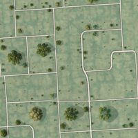 Second close-up of the map of Lazy Lake, Florida print showing more streets and buildings
