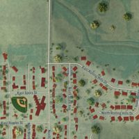 Second close-up of the map of Le Center, Minnesota print showing more streets and buildings