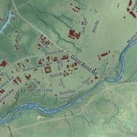 Second close-up of the map of Le Ray, New York print showing more streets and buildings