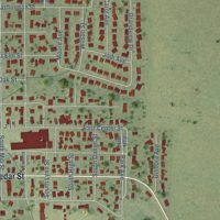 Second close-up of the map of Le Roy, Illinois print showing more streets and buildings