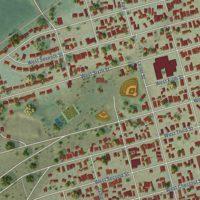 Second close-up of the map of Leadville, Colorado print showing more streets and buildings