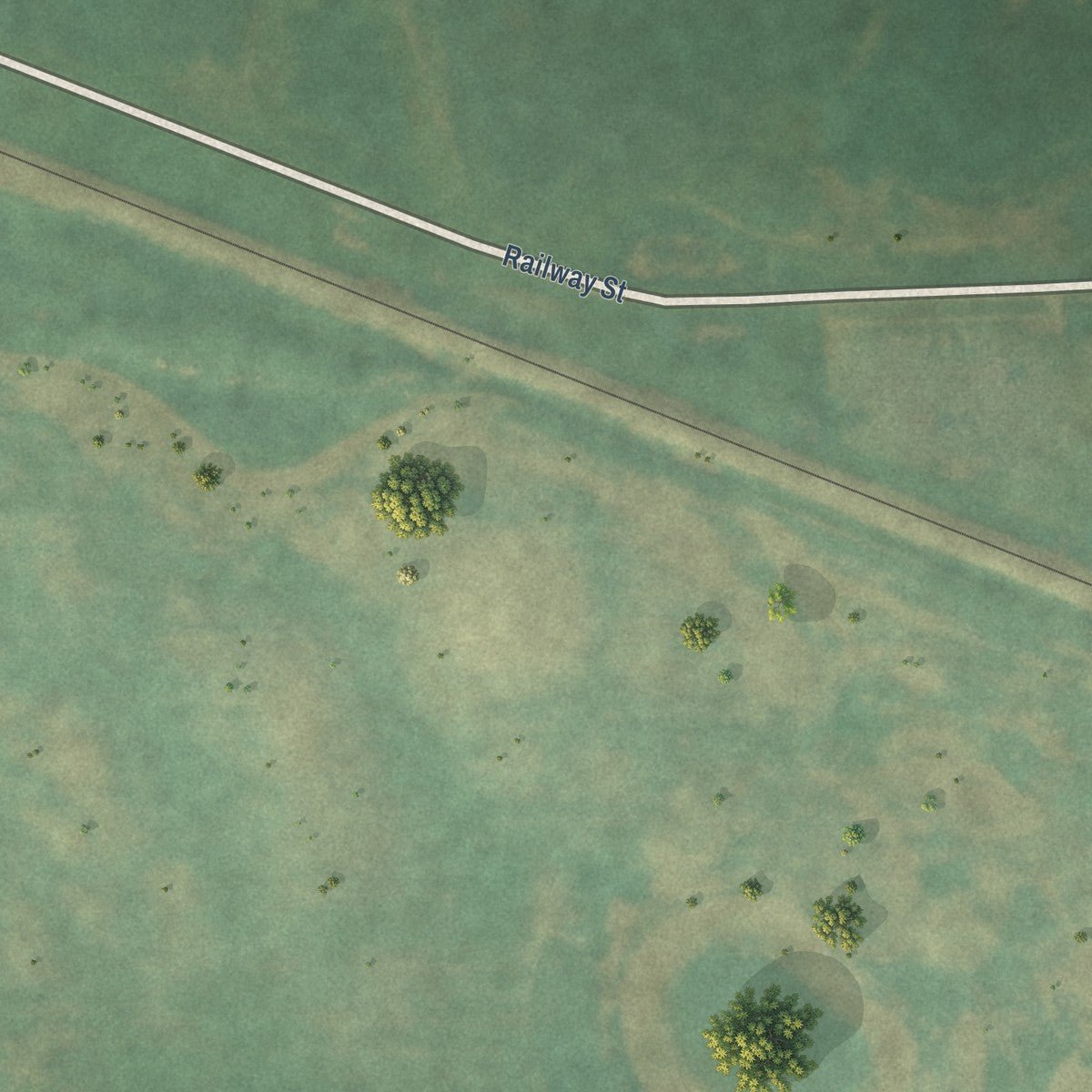 Second close-up of the map of Leal, North Dakota print showing more streets and buildings