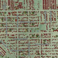 Second close-up of the map of Lealman, Florida print showing more streets and buildings