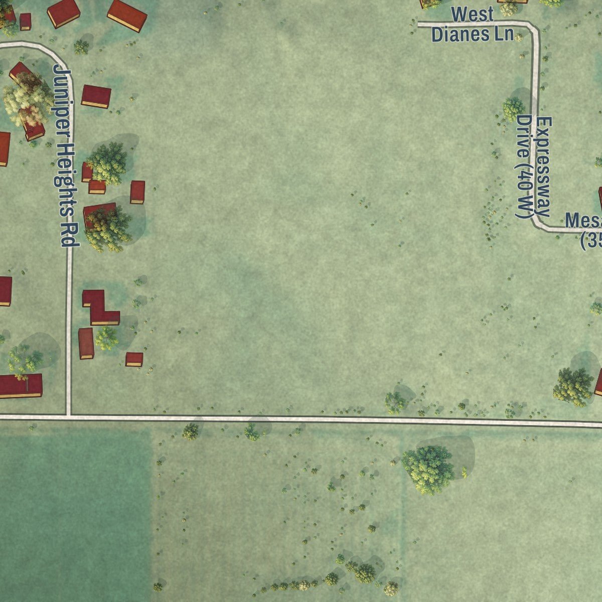 Second close-up of the map of Leamington, Utah print showing more streets and buildings