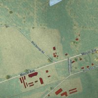 Second close-up of the map of Leary, Georgia print showing more streets and buildings