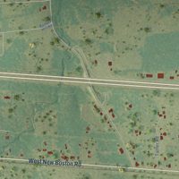 Second close-up of the map of Leary, Texas print showing more streets and buildings
