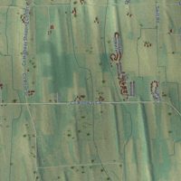 Second close-up of the map of Lebanon, Dodge County, Wisconsin print showing more streets and buildings