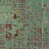 Second close-up of the map of Lebanon, Illinois print showing more streets and buildings