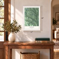 Lebanon, New York map, 12 x 18 inch print in a white frame in an entryway
