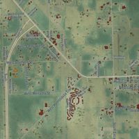 Second close-up of the map of Lecanto, Florida print showing more streets and buildings