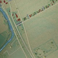 Second close-up of the map of Lecompte, Louisiana print showing more streets and buildings