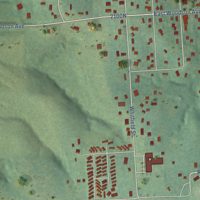 Second close-up of the map of Lecompton, Kansas print showing more streets and buildings