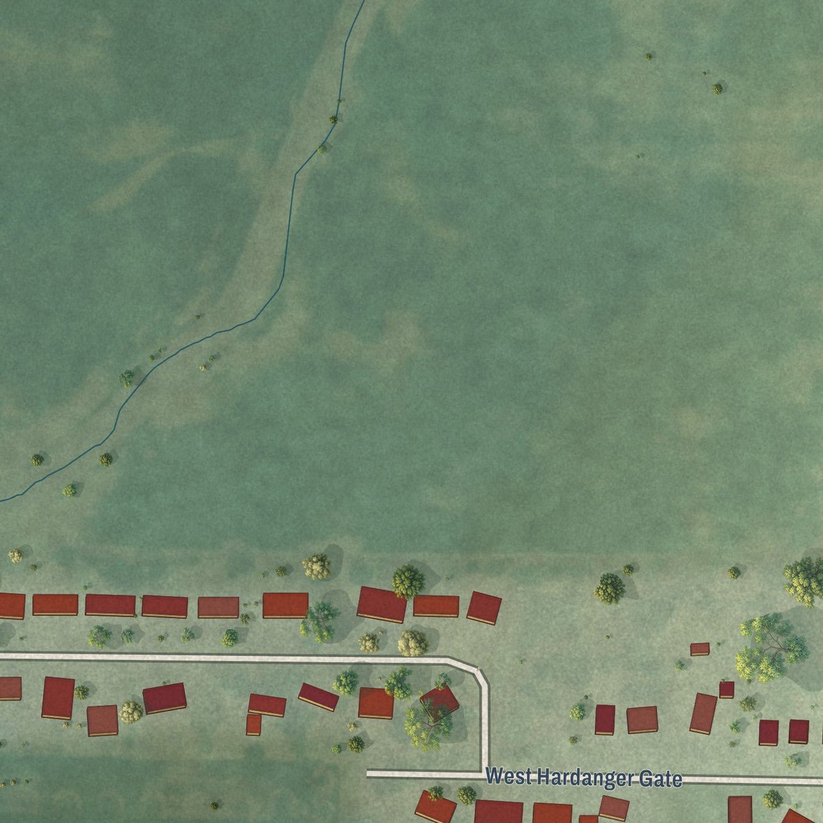 Second close-up of the map of Lee, Illinois print showing more streets and buildings
