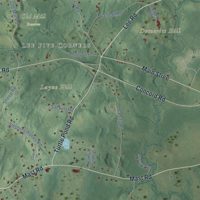 Second close-up of the map of Lee, New Hampshire print showing more streets and buildings