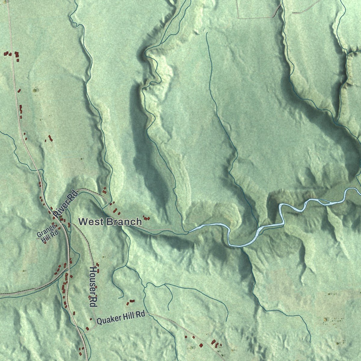 Second close-up of the map of Lee, New York print showing more streets and buildings