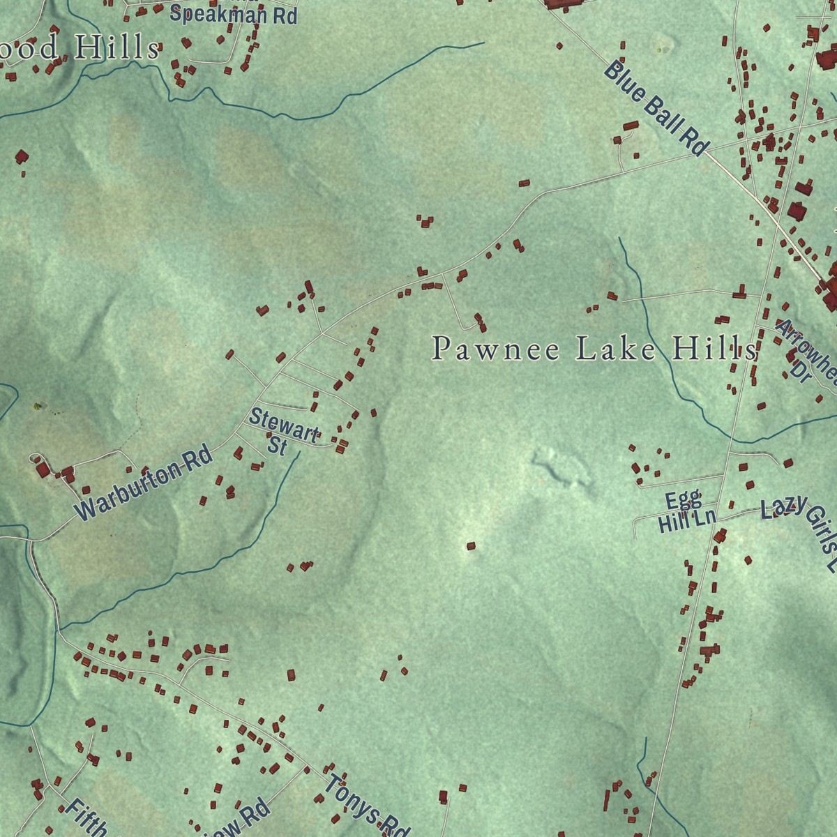 Second close-up of the map of Leeds, Maryland print showing more streets and buildings