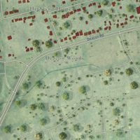 Second close-up of the map of Leeland Station, Virginia print showing more streets and buildings