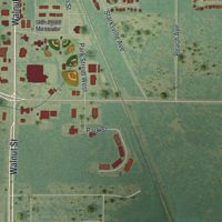 Second close-up of the map of Leesburg, Georgia print showing more streets and buildings