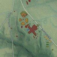 Second close-up of the map of Leesburg, Ohio print showing more streets and buildings