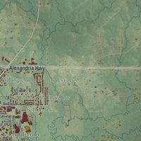 Second close-up of the map of Leesville, Louisiana print showing more streets and buildings