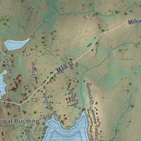 Second close-up of the map of Lehigh, Wayne County, Pennsylvania print showing more streets and buildings