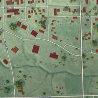 Second close-up of the map of Leigh, Nebraska print showing more streets and buildings