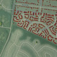 Second close-up of the map of Leisure Village, New Jersey print showing more streets and buildings