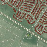 Second close-up of the map of Leisure Village West, New Jersey print showing more streets and buildings
