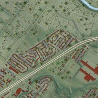 Second close-up of the map of Lemay, Missouri print showing more streets and buildings