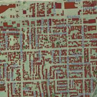 Second close-up of the map of Lemon Grove, California print showing more streets and buildings