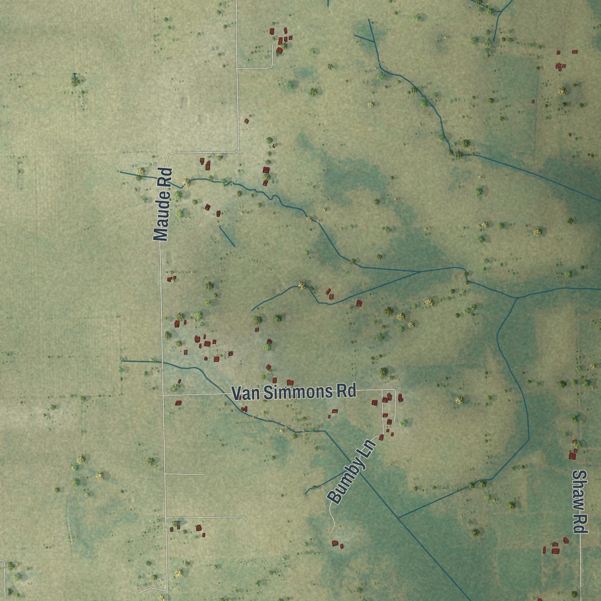 Second close-up of the map of Lemon Grove, Florida print showing more streets and buildings