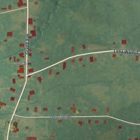 Second close-up of the map of Lena, Mississippi print showing more streets and buildings