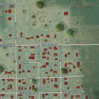 Second close-up of the map of Leon, Kansas print showing more streets and buildings