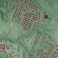 Second close-up of the map of Leonardtown, Maryland print showing more streets and buildings