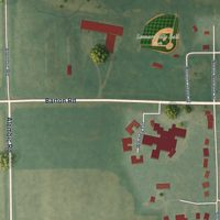Second close-up of the map of Leonardville, Kansas print showing more streets and buildings