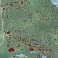 Second close-up of the map of Leoni, Michigan print showing more streets and buildings