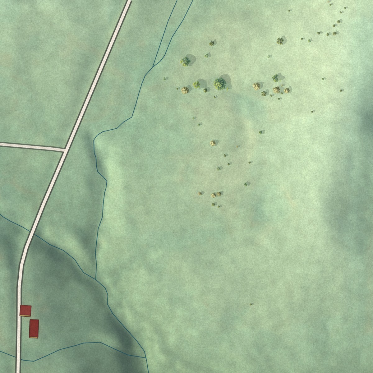Second close-up of the map of Leopold, Indiana print showing more streets and buildings