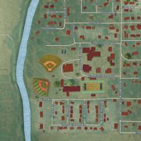 Second close-up of the map of Lepanto, Arkansas print showing more streets and buildings