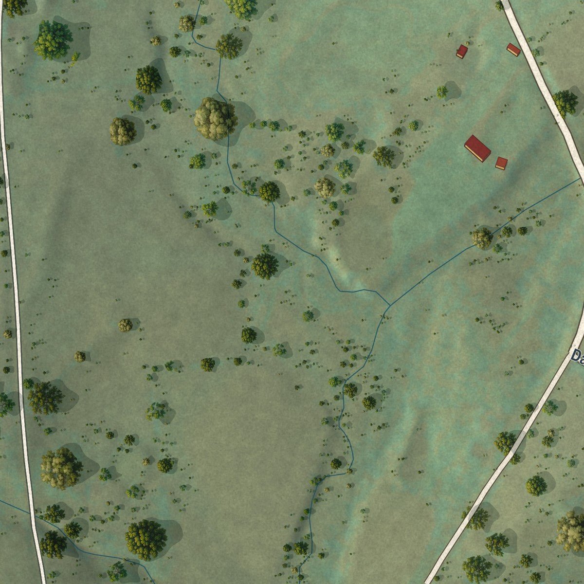 Second close-up of the map of LeRaysville, Pennsylvania print showing more streets and buildings