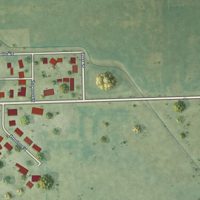 Second close-up of the map of Lerna, Illinois print showing more streets and buildings