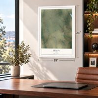 Leroy, Texas map, 18 x 24 inch print in a white frame in a home office